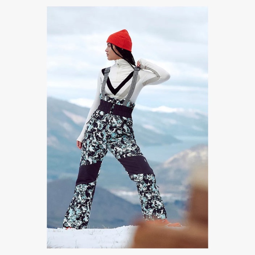 Free People Movement All Prepped Ski Bib In Wild Floral Combo Size M